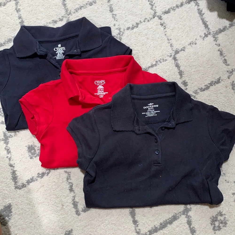 Set of 3 girls school uniform polos size 7